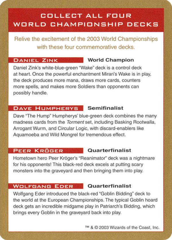 2003 World Championships Ad [World Championship Decks 2003] Online