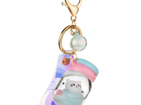 Slimey Cat Liquid Effect Sensory Keychain Cheap